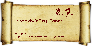 Mesterházy Fanni névjegykártya