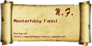 Mesterházy Fanni névjegykártya