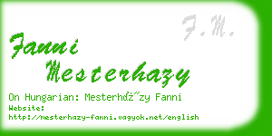 fanni mesterhazy business card